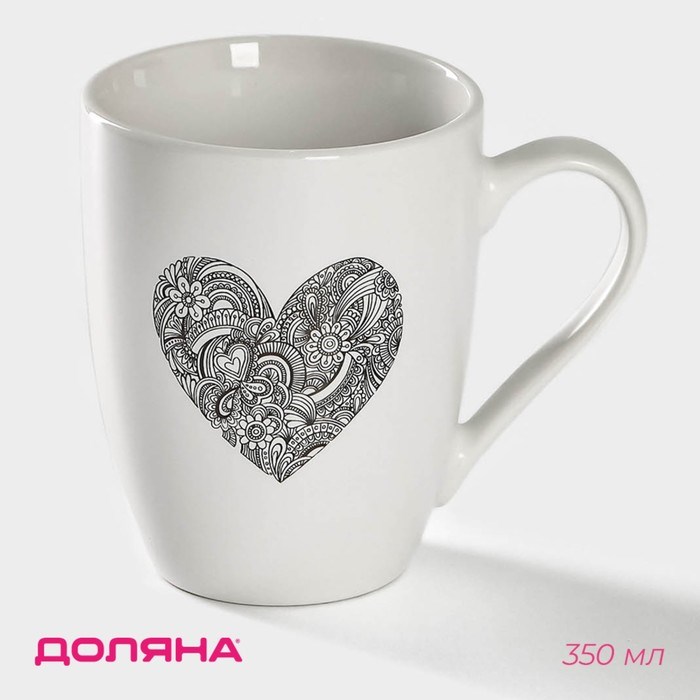 Кружка 0,35л фарфор Сердце 3519338 3519338 - фото 169676