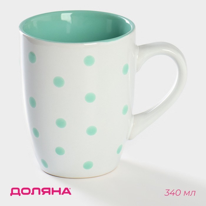 Кружка 0,34л фарфор Горох цвет мятный 6911637 6911637 - фото 169760