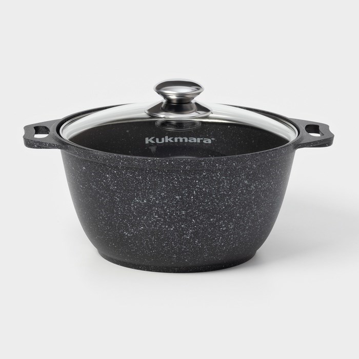 Кастрюля 3л KUKMARA d=24см h=17см антипригарное покрытие литой алюминий тёмно-серая 4206776 4206776
