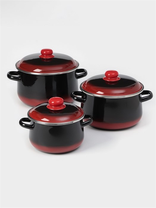 Набор кастрюль эмаль Кармен 3 предмета: 2л; 4л; 5,5л 1с405 1093667 1093667