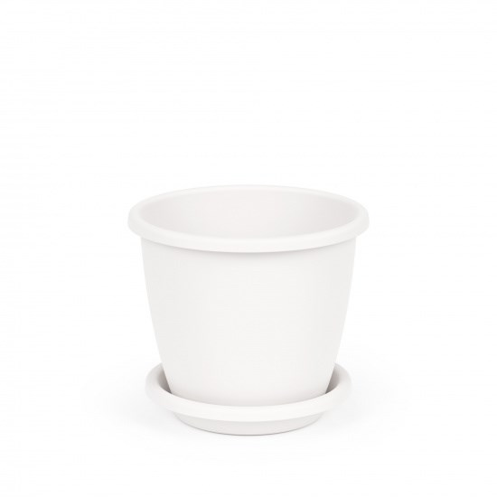 Горшок цв Афина 3л с поддоном (белый) М6541 1*24 М6541