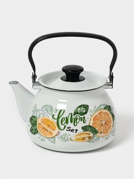 Чайник 3л эмаль сфера белая Лимонный сет 10940149 10940149