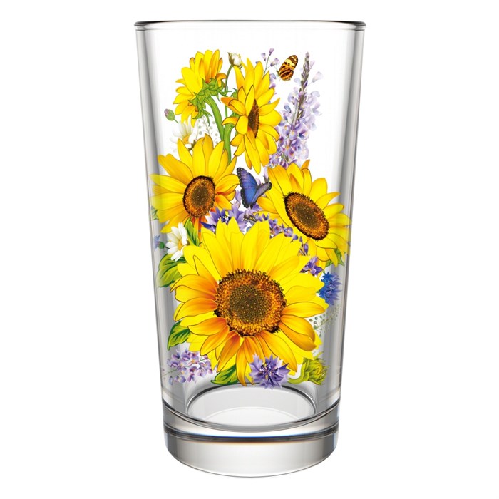 Набор стаканов высоких 0,23л стекло 6шт Подсолнух 146-ДП 146ПД