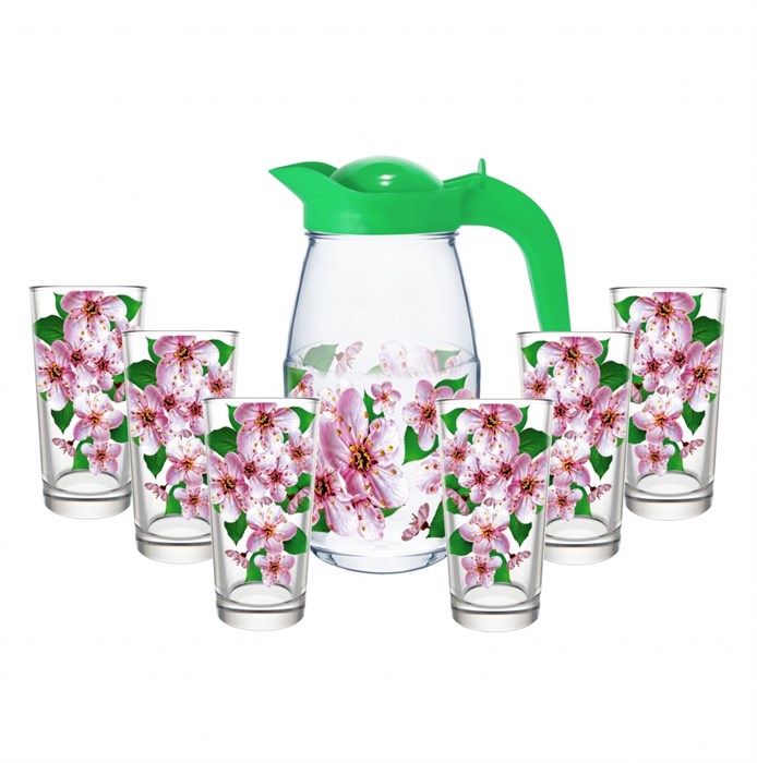 Набор для воды 7 предметов:кувшин +6 стаканов Сакура 1607/6-ДС 1607/6-ДС
