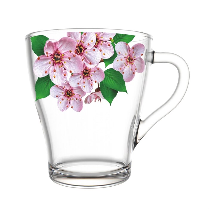 Кружка 0,25л стекло Живая природа Сакура 1649-ДС 1649-ДС