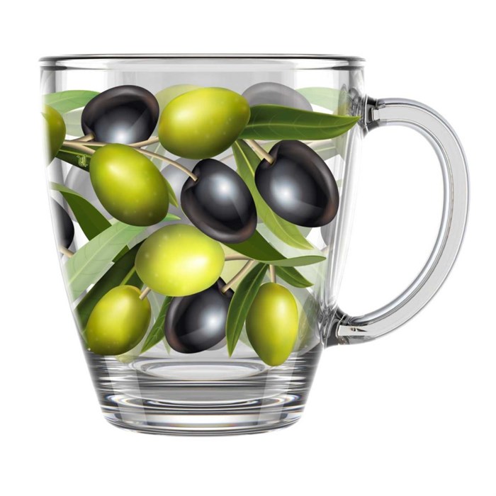 Кружка 0,35л стекло Оливки 2025-ДО 2025-ДО