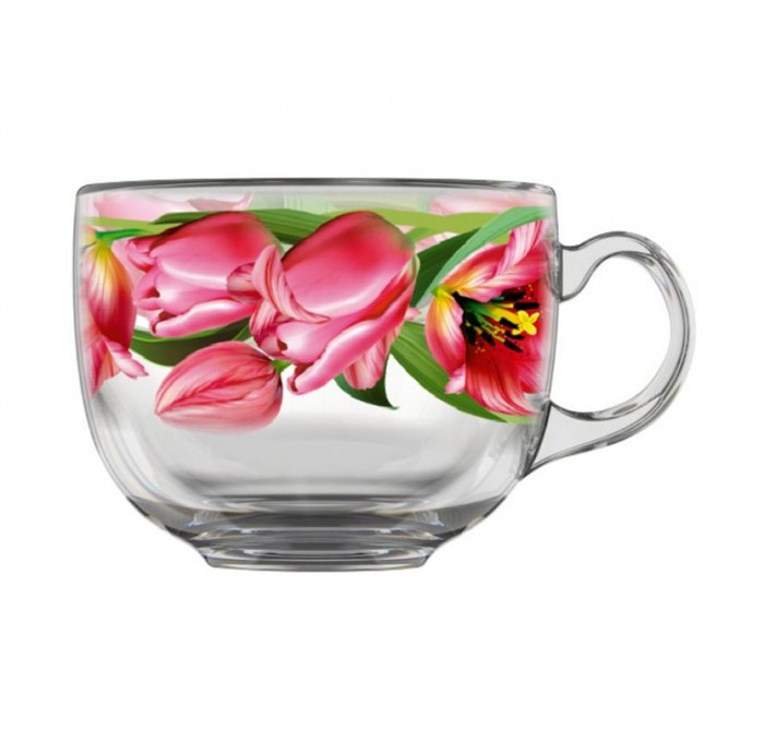 Кружка 0,45л стекло Тюльпаны 2027-ДТ 2027-ДТ