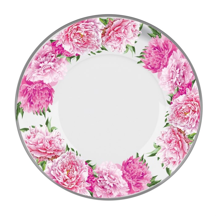 Тарелка глубокая стекло d=21cм Пионы 887/1-ДП 887/1-ДП