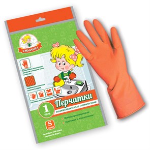 Перчатки хозяйственные латексные Умничка XL 1*12*240 40г MPU-XL