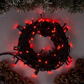 {{photo.Alt || photo.Description || 'Гирлянда нить 10м 8 режимов цвет ламп КРАСНЫЙ ECO LED-100-220V 671659'}}