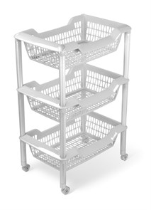 Этажерка универсальная Джета 3 корзины светло-серая С735СЕР 1*4 С735СЕР