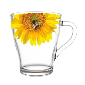 Кружка 0,25л стекло Живая природа Подсолнух 1649-ДП 1649-ДП