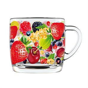 Кружка 0,3л стекло Ягоды 2134-ДЯ 2134-ДЯ