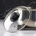 Крышка стеклянная d=20 см для сковороды и кастрюли Доляна нержавеющий обод, пл ручка 9293623 9293623
