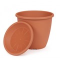 Горшок цв Афина 1,1л с поддоном (коричневый) М6488 1*8 М6488
