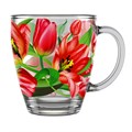 Набор кружек стекло 0,35л Тюльпаны 2025/6-ДТ 2025/6-ДТ