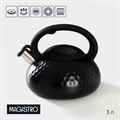 Чайник 3л нерж со свистком Magistro Glow черный индукция ручка soft-touch 4501425 4501425 - фото 168743