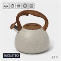 Чайник 2,7л нерж со свистком Stone бежевый ручка soft-touch индукция 4501433 4501433 - фото 168752