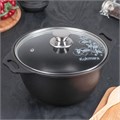 Кастрюля 3л KUKMARA Традиция 22?12.5см, литой аллмин, стекл.крышка 172925 172925