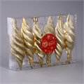 Украшение елочное Сосулька блеск (набор 6 шт) 3х10 см золото 4941977 4941977
