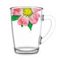 Кружка 0,3л стекло Живая природа.Китайская роза 334-ДК 334-ДК